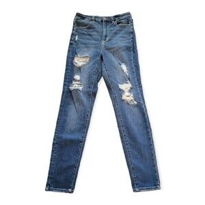 American Eagle Curvy Super High Rise Distressed Jeggings Size 6